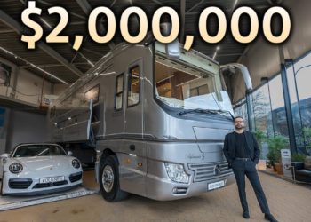 Touring a $2,000,000 Luxury Motorhome with Secret Supercar Garage