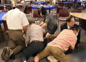 Exclusive chilling photos show the moment the Laguna Woods church gunman was subdued by heroic congregants