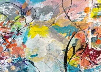 Acrylic Abstract Painting “The Shallow” by Florida Artist Marie Schinman